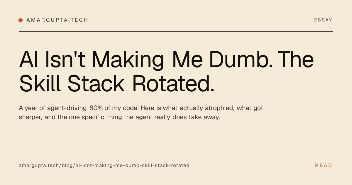 AI Isn't Making Me Dumb. The Skill Stack Rotated.