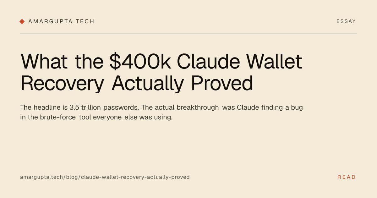 What the $400k Claude Wallet Recovery Actually Proved