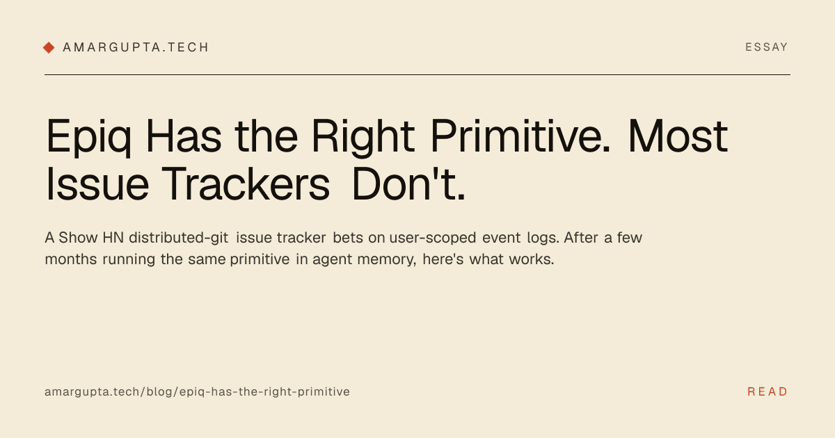 Epiq Has the Right Primitive. Most Issue Trackers Don't.