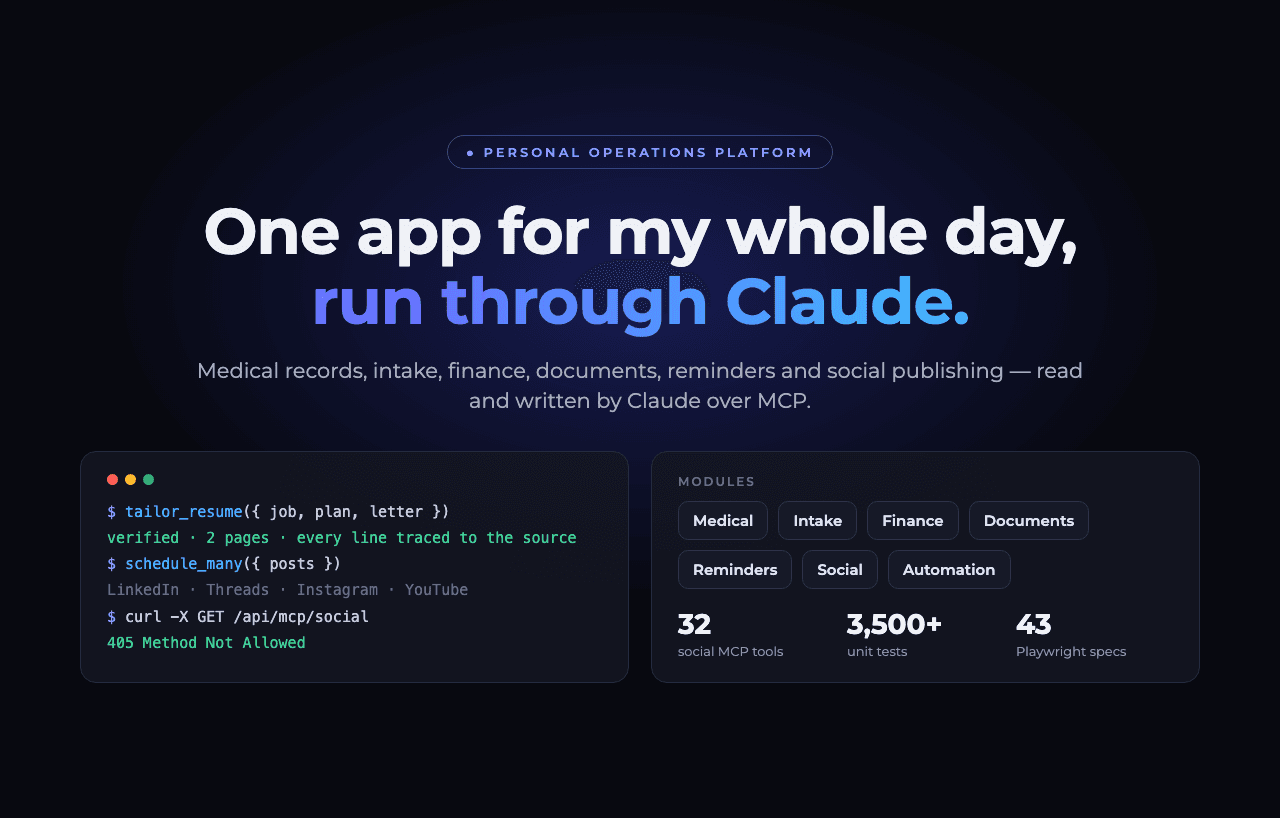 Amar Gupta Admin — Personal Operations Platform